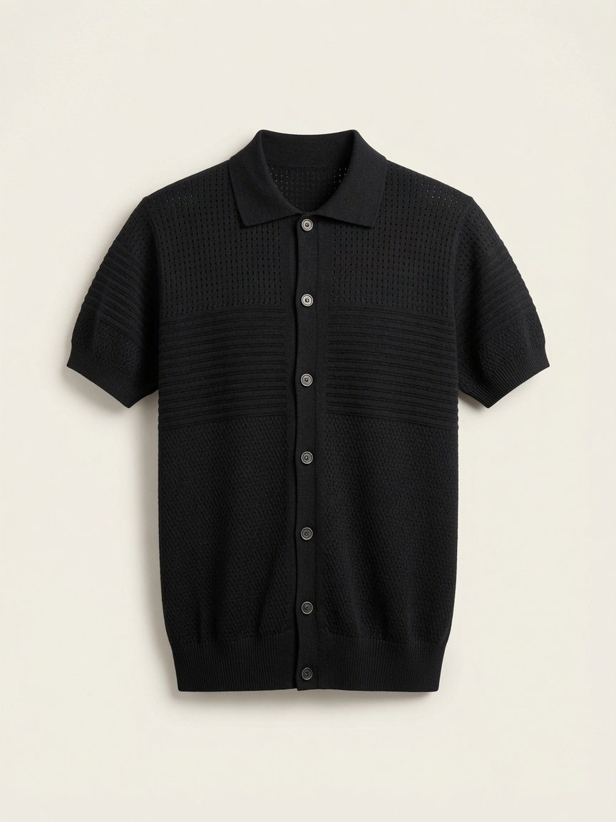 Paul Miranda · Le polo texturé — Noir