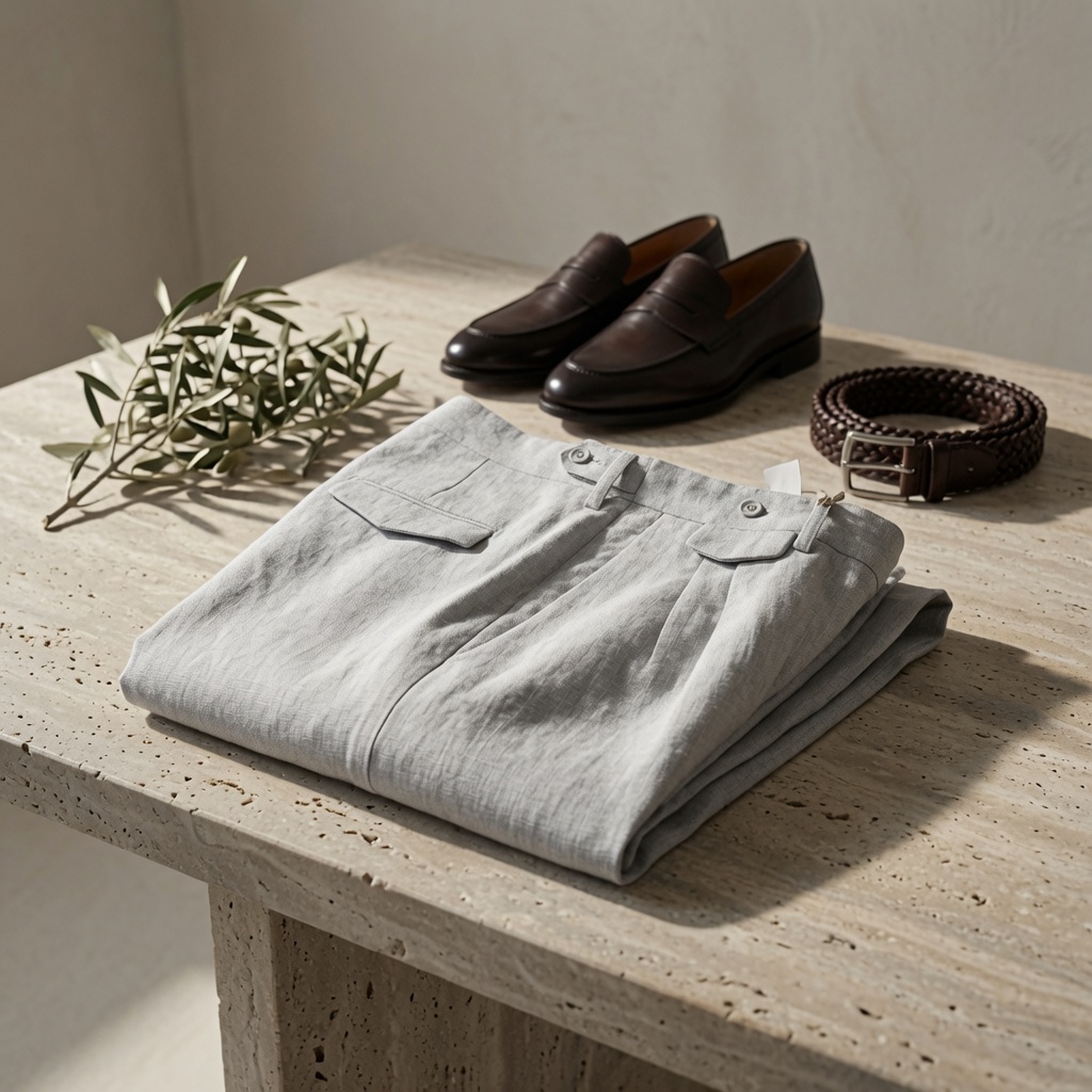 Paul Miranda · Pantalon en lin — Gris clair