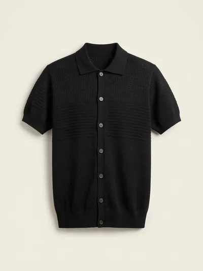 Paul Miranda · Le polo texturé — Noir